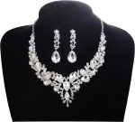 LOYALLOOK Crystal Bridal Jewelry Set for Women Rhinestone Necklace Earrings Bracelet Wedding Bridesmaid Gifts fit with Wedding Dress - Image 2